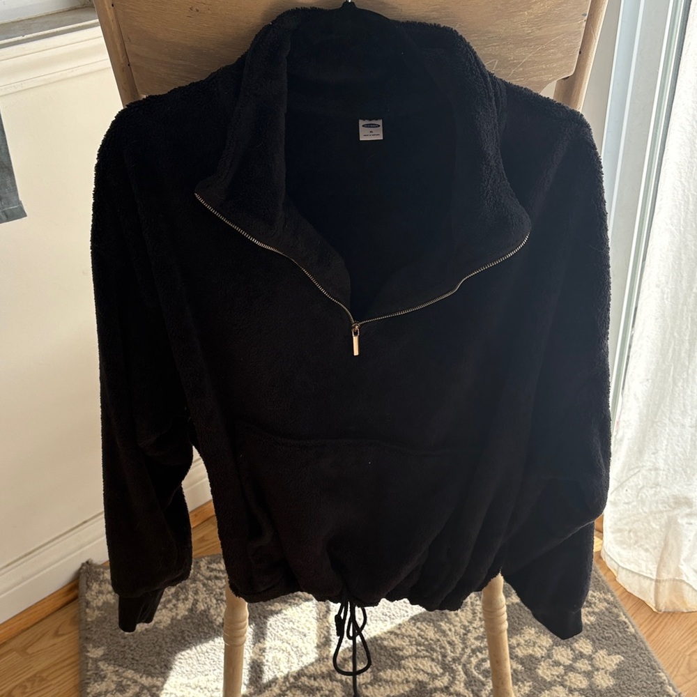 Old Navy Black Fleece Half Zip Pullover
